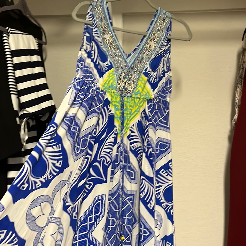 Statement silk dress amazing long tail short in the front to show off the legs